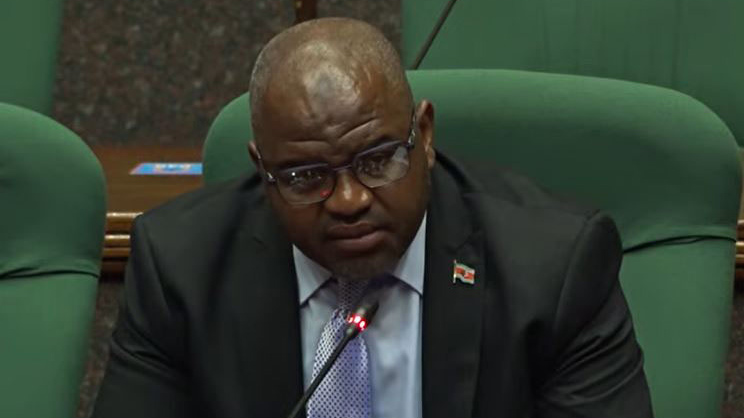 Dvokodvweni Member of Parliament Sifiso Shabalala following the proceedings. 
